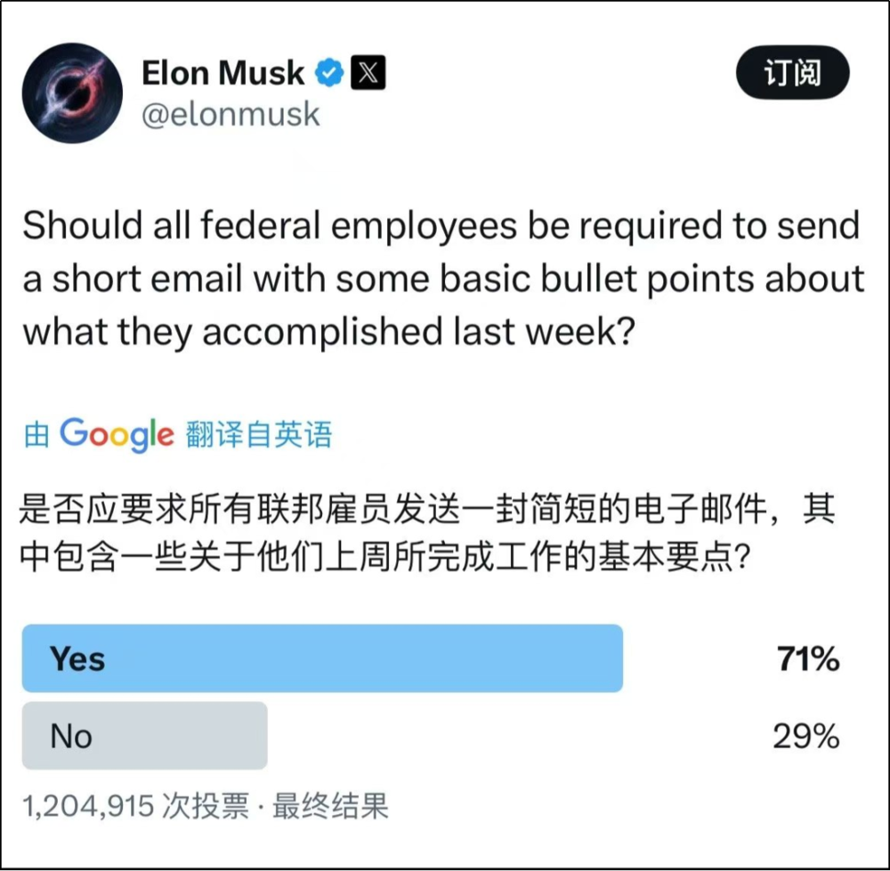 現金網：馬斯尅讓美國公務員寫周報這招，從哪學的？